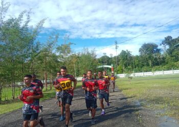 Kodim 1715/Yahukimo Melakukan Uji Kesegaran Jasmani Kepada Prajurit