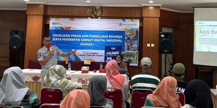 Sosialisasi Peran dan Fungsi Jasa Raharja serta Penerapan Aplikasi Samsat Digital Nasional di Kelurahan Menteng Jakarta Pusat