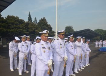 Prajurit Korps Marinir Jakarta Ikuti Upacara Peringatan HUT KE-79 TNI AL Tahun 2024
