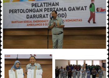 Jasa Raharja Cabang Utama Jakarta Mengadakan Pelatihan Pertolongan Pertama Gawat Darurat kepada Komunitas Relawan Ambulance dan Ojek Online (Ojol)