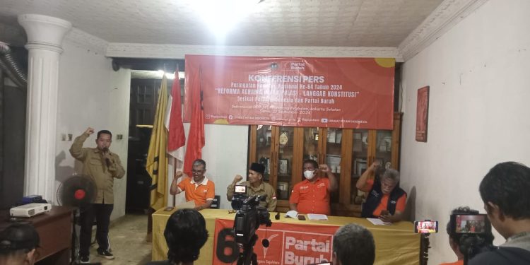 PARTAI BURUH DAN SERIKAT PETANI INDONESIA MEMPERINGATI HARI TANI NASIONAL KE-64 TAHUN 2024