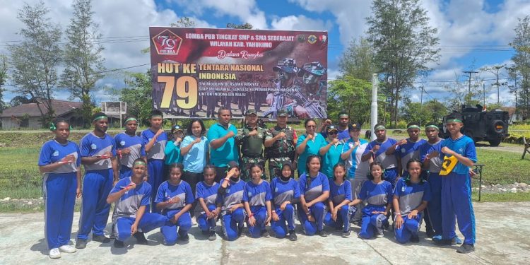 Kodim 1715/Yahukimo Gelar Lomba PBB Antar Sekolah Dalam Rangka HUT TNI Ke-79