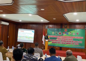 Kunjungan Tim Wasev Pusterad Mabesad pada Program TMMD Ke-122 Kodim 1805/Raja Ampat di Kampung Saporkren, Distrik Waigeo Selatan