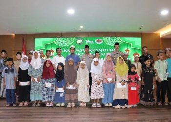 Polres Metro Jakarta Barat Santuni Anak Yatim dan Berbagi Takjil di Momentum Bukber Bersama Awak Media