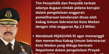 Kabag Umum Sekretariat Kota Medan diduga korupsi, MADILOG SUMUT akan aksi unjuk rasa di KEJAGUNG RI