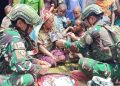 Prajurit Koops TNI Habema Serentak Berikan Pelayanan Kesehatan di Pelosok Papua