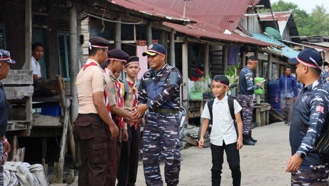 Saka Bahari Lanal Dumai Kobarkan Semangat Nasionalisme dan Peduli Pesisir di Kampung Nelayan