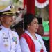 Lanal Nias Pukau Tamu Undangan di Upacara HUT Ke-81 RI, Komandan Lanal Bersama Forkopimda