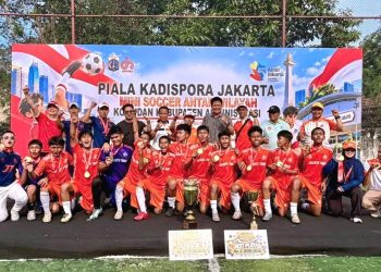 Jakarta Timur Juarai Turnamen Mini Soccer Piala Kadispora U-15